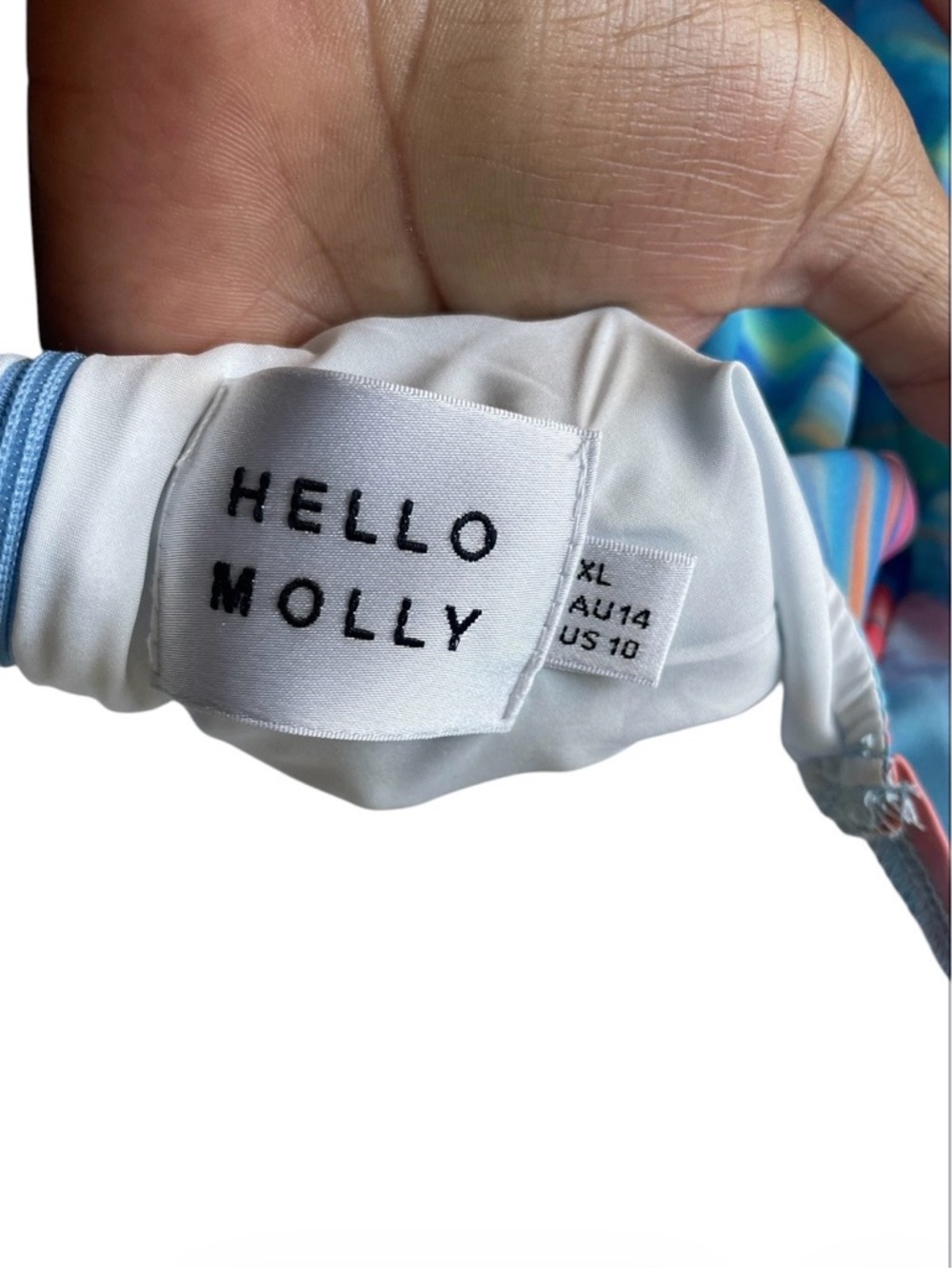 Hello Molly Blue Multi-Color Watercolor Long Sleeve Mini Dress - Picture 4 of 9